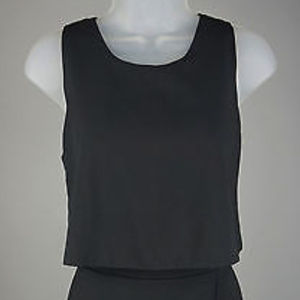 NWOT! J. Crew Black Sleeveless Cascade Dress